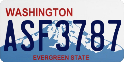 WA license plate ASF3787