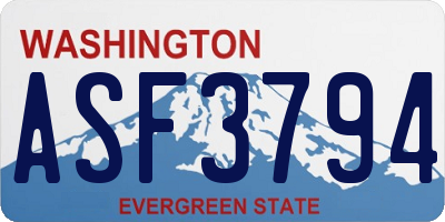 WA license plate ASF3794