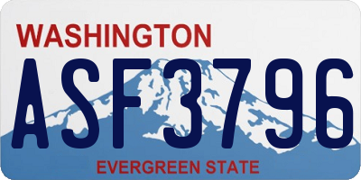 WA license plate ASF3796