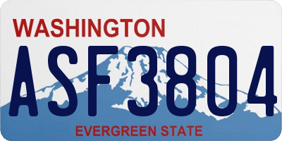 WA license plate ASF3804