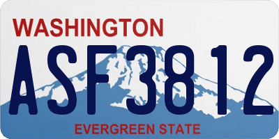 WA license plate ASF3812