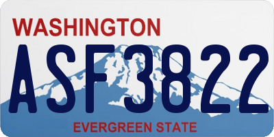 WA license plate ASF3822