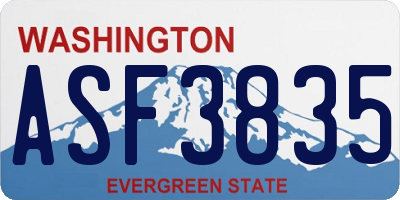 WA license plate ASF3835