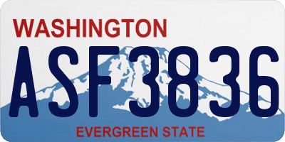 WA license plate ASF3836