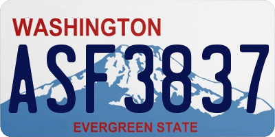 WA license plate ASF3837