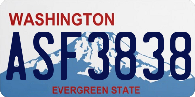 WA license plate ASF3838