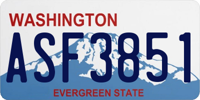 WA license plate ASF3851