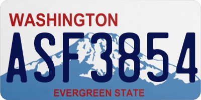 WA license plate ASF3854