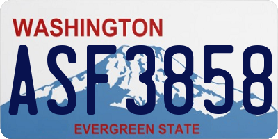 WA license plate ASF3858