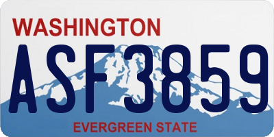 WA license plate ASF3859