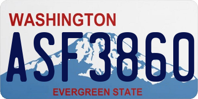 WA license plate ASF3860