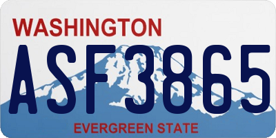 WA license plate ASF3865