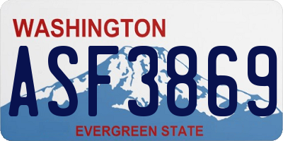 WA license plate ASF3869