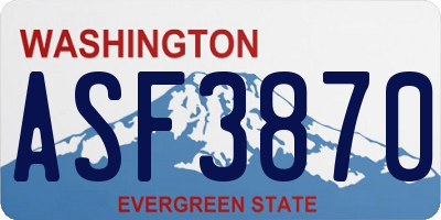 WA license plate ASF3870