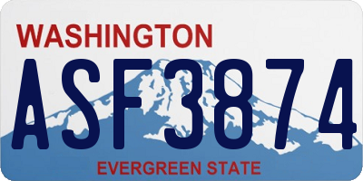 WA license plate ASF3874