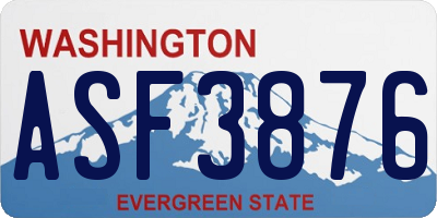WA license plate ASF3876