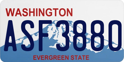 WA license plate ASF3880