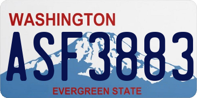 WA license plate ASF3883