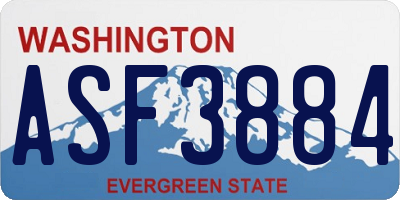 WA license plate ASF3884