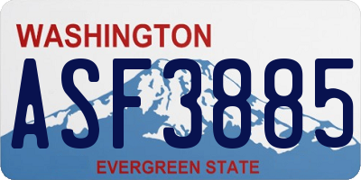 WA license plate ASF3885