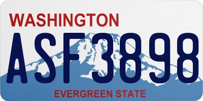 WA license plate ASF3898