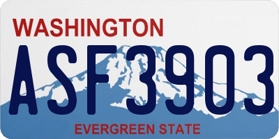 WA license plate ASF3903