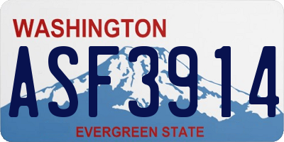 WA license plate ASF3914