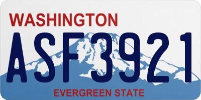 WA license plate ASF3921