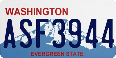 WA license plate ASF3944