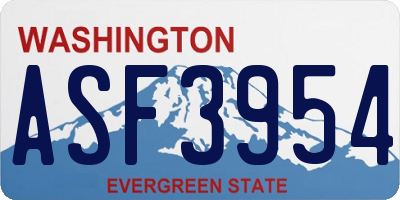 WA license plate ASF3954