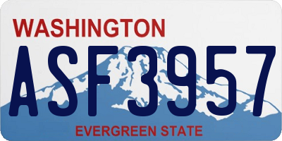 WA license plate ASF3957