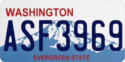 WA license plate ASF3969