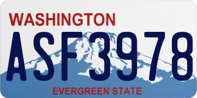 WA license plate ASF3978