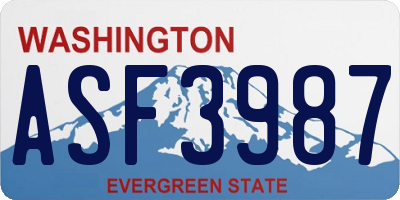 WA license plate ASF3987