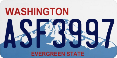 WA license plate ASF3997