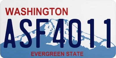 WA license plate ASF4011