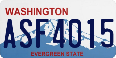 WA license plate ASF4015