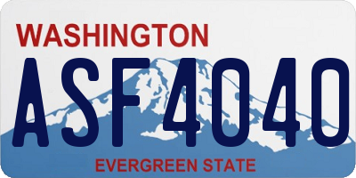 WA license plate ASF4040