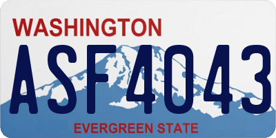 WA license plate ASF4043