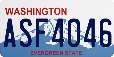 WA license plate ASF4046