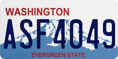 WA license plate ASF4049