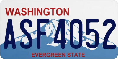 WA license plate ASF4052