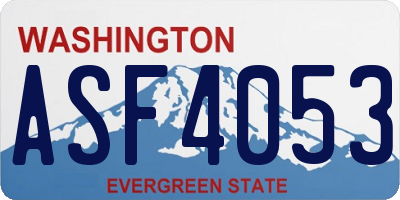 WA license plate ASF4053