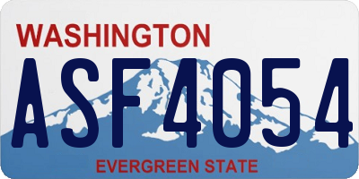 WA license plate ASF4054