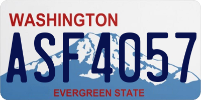 WA license plate ASF4057