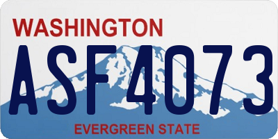 WA license plate ASF4073