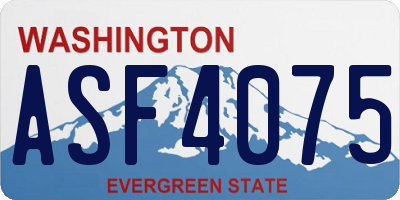 WA license plate ASF4075