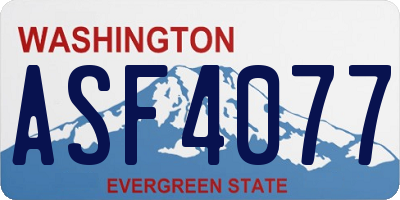 WA license plate ASF4077