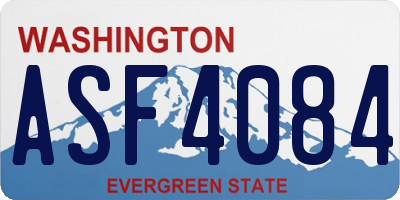 WA license plate ASF4084