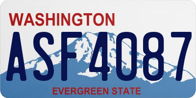 WA license plate ASF4087
